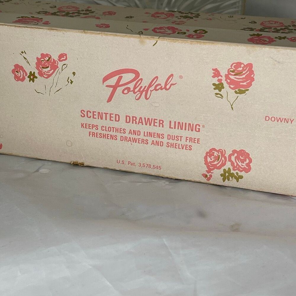 Vintage Polyfab Karen Carson Creation scented drawer lining rose design
